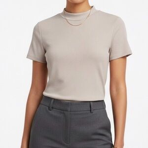 Ricki’s Wool Blend Mock Neck Knit Top Blush Pink Medium